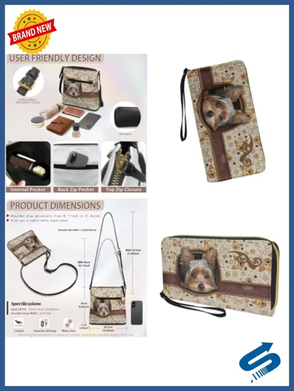 PU Leather Crossbody Bag & Wallet Set - Multifunctional Multi-Pocket Hobo Purse